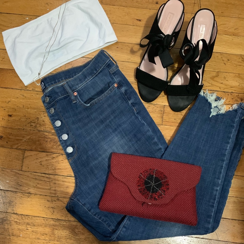 High Waisted Button Up Jeans